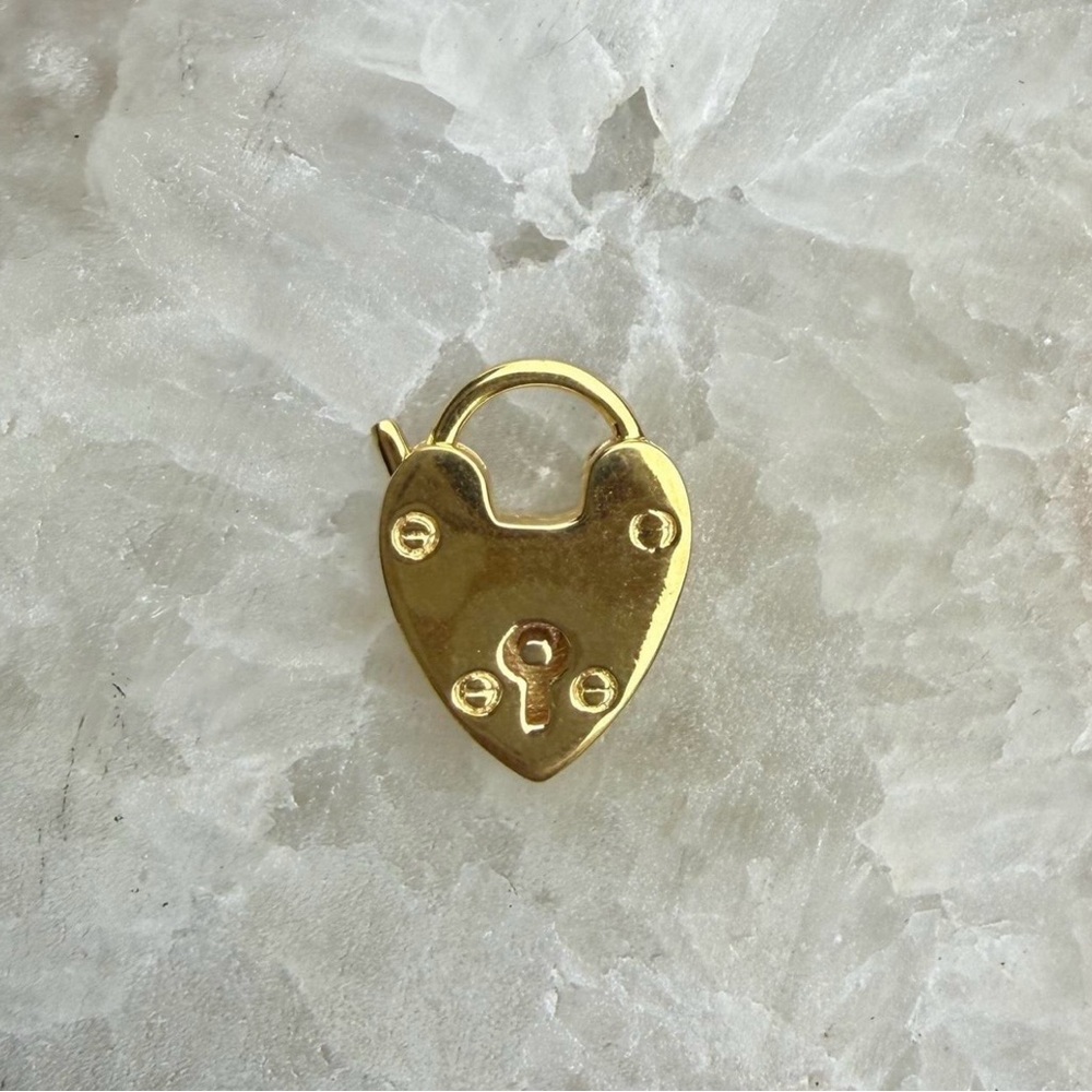 Vintage Gold Heart Padlock Charm